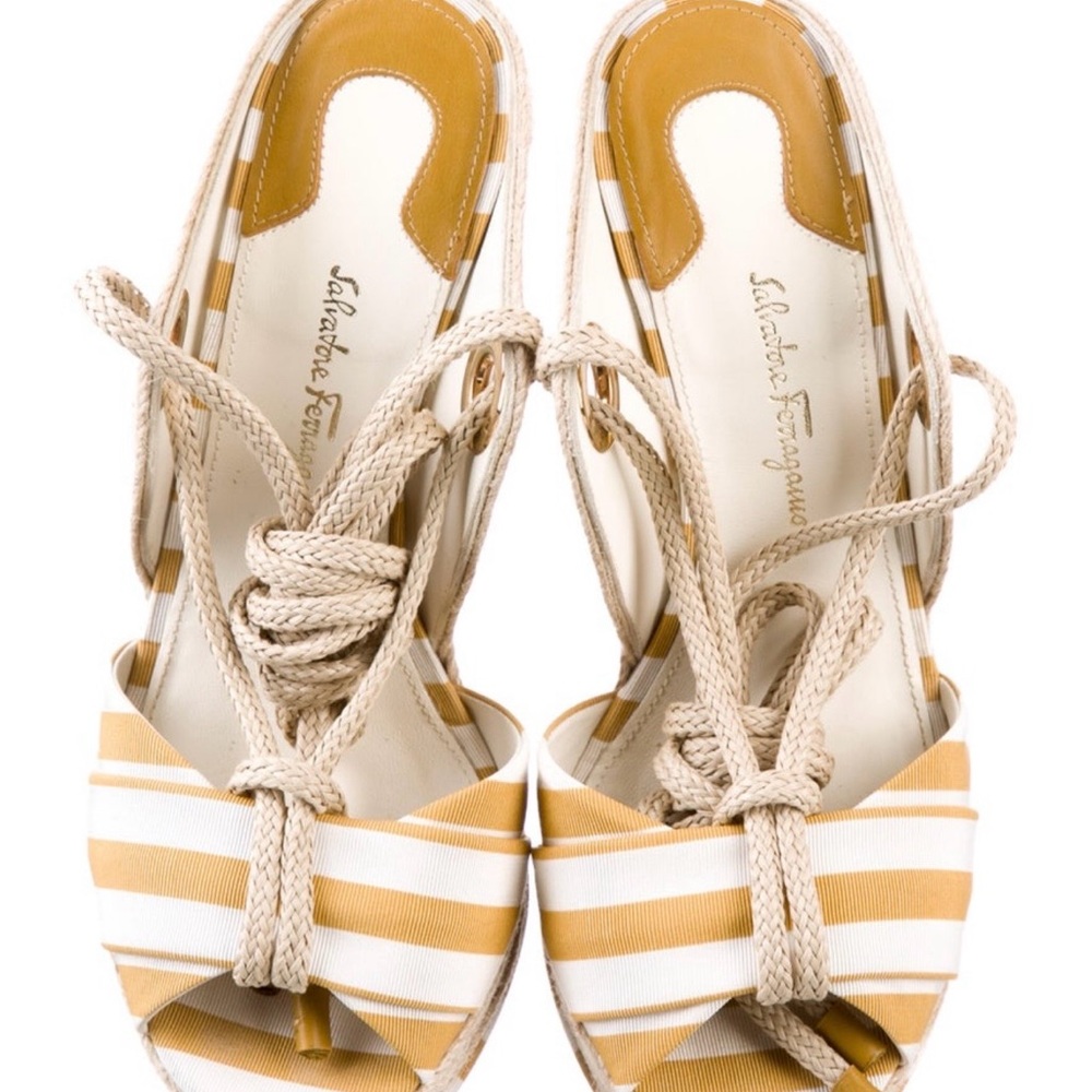 Ferragamo Espadrilles Wedge Sandals - Picture 2 of 12